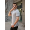 Erkek Düğmeli Yaka Waffle Kumaş Kısa Kollu Tişört