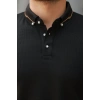 Erkek Düğmeli Yaka Waffle Kumaş Kısa Kollu Tişört