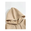 Erkek Düz Kapüşonlu Sweat - Bej