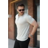 Erkek Fermuarlı Yaka Kısa Kollu Tişört