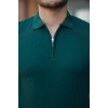 Erkek Fermuarlı Yakalı Kısa Kollu Tshirt