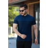 Erkek Hakim Yakalı Kısa Kollu Pamuklu T-shirt
