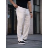 Erkek Keten Cepli Çıma Dikişli Jogger Buggy Pantalon Rahat Kalıp - Beyaz