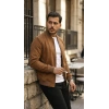 Erkek önden Fermuarlı Içi Astarlı Süet Ceket