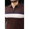 Erkek Örgü Desenli Renkli Kısa Kollu Triko Tişört