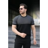 Erkek Renk Bloklu Bisiklet Yaka Kısa Kollu Triko Tişört
