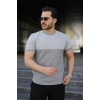 Erkek Renk Bloklu Bisiklet Yaka Kısa Kollu Triko Tişört