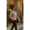 Erkek Scuba Süet Kumaş Bomber Hırka