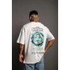 Erkek Sırt Baskılı T-shirt - Beyaz