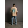 Erkek Sırt Baskılı T-shirt - Bej