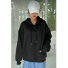 Erkek Uzun Kol Kapşonlu Basic Sweatshirt Hoodie - Siyah