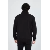 Erkek Yarım Fermuarlı Baskılı Sweat - Siyah