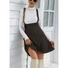 Kadın Askılı Düğmeli Mini Süet Elbise