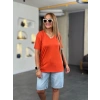 Kadın Kısa Kollu V Yaka Bluz