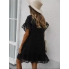 Kadın Kısa Kollu V Yakalı Kısa Puantıyeli şifon Elbise