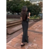 Kadın Kısa Kollu Yakalı önden Düğmeli Maxi Triko Elbise