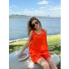 Kadın Kolsuz V Yaka Kuş Gözü Detay Bluz Short Aerobin Ikili Takım