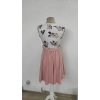 Kadın Sıfır Kollu V Yakalı çiçek Baskılı Beli Kuşaklı Dalgıç Elbise