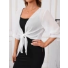 Kadın Truvakar Kol önden Bağlamalı Kısa şifon Bolero Ceket