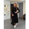 Kadın Uzun Kollu Bisiklet Yaka Midi Modal Elbise