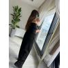Kadın Uzun Kollu Tek Omuzdan Açık Modal Bluz Ve Pantolon Ikili Takım