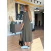 Kadın Uzun Kollu V Yakalı Midi çağla Yeşili Modal Elbise