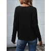 Kadın Uzun Kollu V Yakalı Yarasa Kollu Viskon Bluz