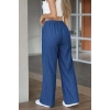 Kadın Yüksek Bel Lastikli Bağcıklı Kot Pantolon
