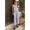 Kalın Askılı Bluz Pantolon Keten Takım 10187