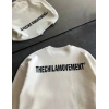 Kışlık Bisiklet Yaka Oversize Baskılı SweatShirt - Beyaz