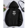 Kışlık Üç İplik Kapşonlu SweatShirt - Siyah