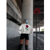 Oversize Üç İplik Bisiklet Yaka Baskılı SweatShirt - Beyaz