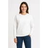 Üç İplik Düz Bisiklet Yaka SweatShirt - Beyaz