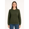 Üç İplik Düz Bisiklet Yaka SweatShirt - Haki
