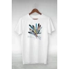 Unisex Baskılı Oversize T-Shirt - Beyaz