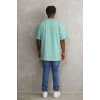 Unisex Baskılı Oversize T-Shirt - Mint Yeşili