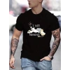 Unisex Baskılı Oversize T-Shirt - Siyah