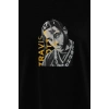 Unisex Baskılı Oversize T-Shirt - Siyah