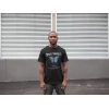 Unisex Bisiklet Yaka Baskılı Oversize T-Shirt - Siyah