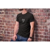 Unisex Bisiklet Yaka Baskılı Oversize T-Shirt - Siyah