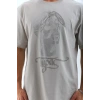 Unisex Oversize Taşlı Bisiklet Yaka T-Shirt - Gri
