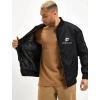 Unisex Uzun Kol Baskılı Bomber Ceket - Siyah