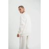 Uzun Kol Bisiklet Yaka Basic SweatShirt - Beyaz