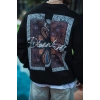 Uzun Kol Bisiklet Yaka Ön Ve Arka Baskılı SweatShirt - Siyah