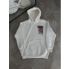 Uzun Kol Kapşonlu Ön Ve Arka Baskılı SweatShirt - Beyaz