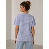 Yıkamalı Washed Effect Tişört Bisiklet Yaka Sokak Stil Kısa Kol T-Shirt - Gri