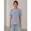 Yıkamalı Washed Effect Tişört Bisiklet Yaka Sokak Stil Kısa Kol T-Shirt - Gri