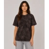 Yıkamalı Washed Effect Tişört Bisiklet Yaka Sokak Stil Kısa Kol T-Shirt - Siyah