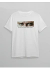10 Kasım Atatürkü Anma Günü Baskılı Oversize Bisiklet Yaka T-shirt - Beyaz