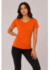 3’lü Kısa Kollu Bisiklet Yaka Basic Slim Fit T-Shirt - Kırmızı - Mavi - Turuncu